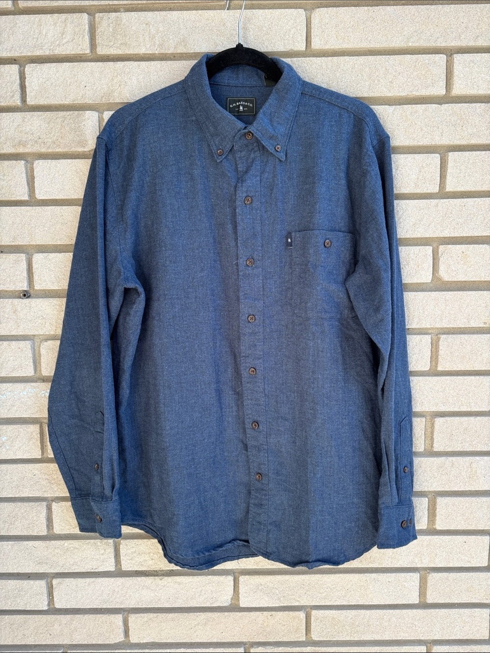 G.H. Bass & Co. Casual Blue Ultrasoft Button-Down Shirt  Sz L